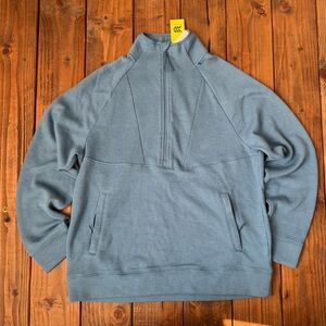 All in Motion Casual Zip-Up Sweater in Slate Blue Size Large NEW